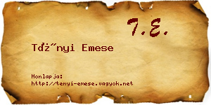 Tényi Emese névjegykártya